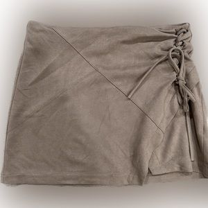 Suede Side Tie Skirt